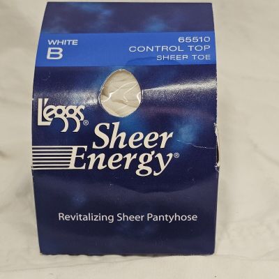 Leggs Sheer Energy Control Top Reinforced Toe B White Revitalizing 65510