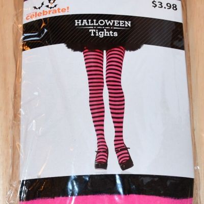 Black & Pink Striped Tights - New in Package