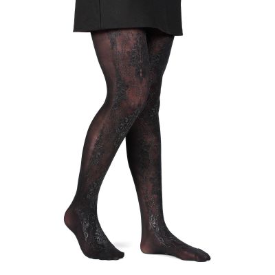 Fil de Jour France Fashion Tights 50 Denier, Leather Texture, S/M Made in Italy