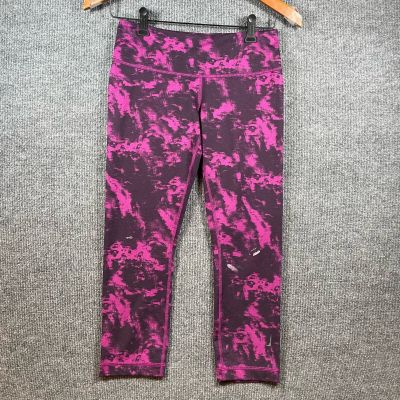 Lululemon Athletica Leggings Women's 6 Pink/Black Tie Dye Yoga Workout Stretch