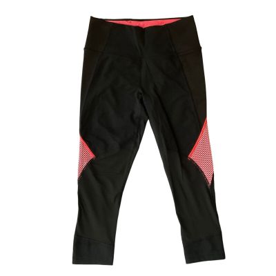 VSX Sport Women Crop Leggings size S, Black & Bright Orange Peach