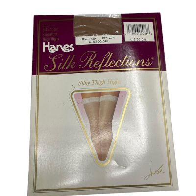 Hanes Silk Reflections Silky Thigh High Pantyhose Size A/B Sandalfoot 720 Sissy