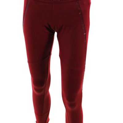 Adidas by Stella McCartney Womens Mid Rise Cropped Leggings Red Size Small