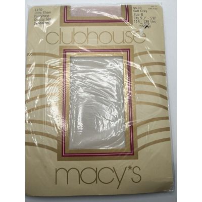 Vintage 90s Clubhouse By Macys Ultra Sheer, Control Top Soft Gray Size B