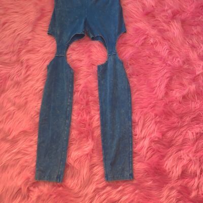 Mineral Wash Blue Garter Leggings XS/S