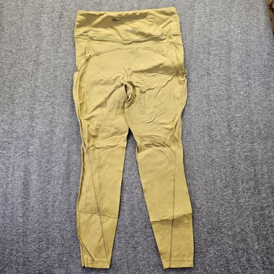 Lululemon Women’s Flurry Up High Rise Fleece Lined Mustard Gold Leggings Sz 14