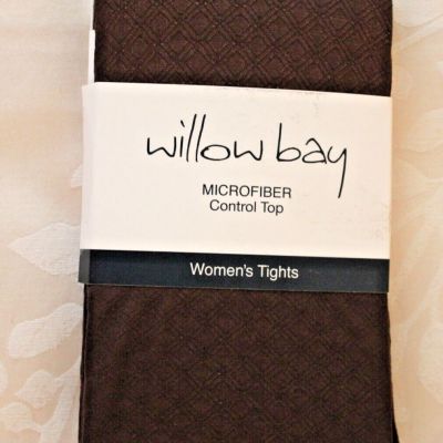 Willow Bay Microfiber Control Top Tights, Size L, Color Java, New with Tags