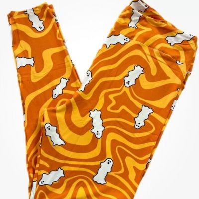 LuLaRoe Womens Leggings Size TC2 Ghosts Halloween Wicked Cute Plus 18+ NWT