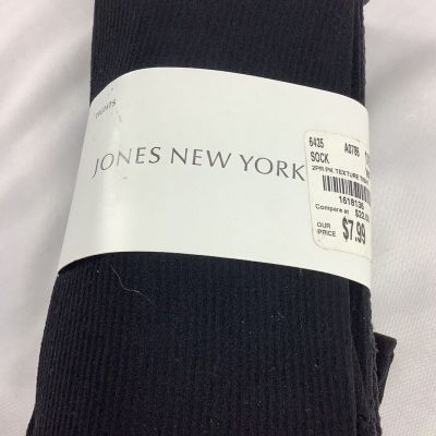 Jones New York Tights Womens L/XL Textured Black 2 Pair JEG240818/MB2