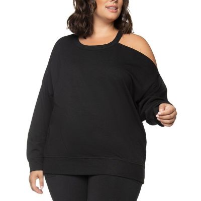 Black Tape Plus Size Cold-Shoulder Knit Top 1X