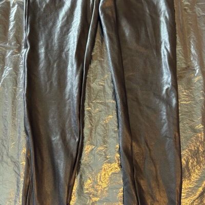 Spanx Womens Leggings Size Medium Black Faux Leather