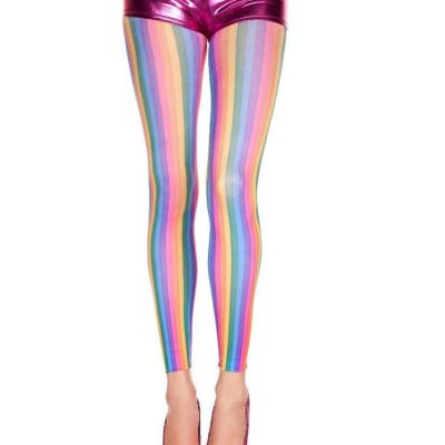 NEW sexy MUSIC LEGS rainbow STRIPED leggins FOOTLESS stockings TIGHTS pantyhose