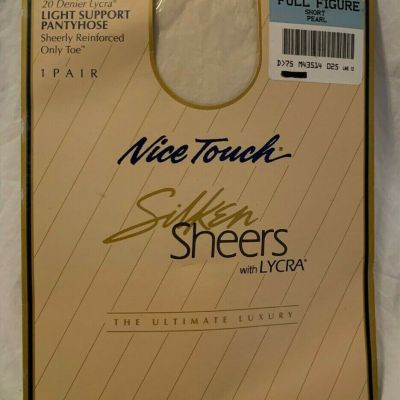 The Ultimate Luxury Nice Touch Silken Sheers Full Figure Short Pearl Pantyhose