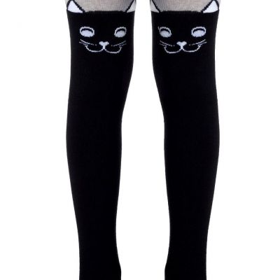 #4?-02??(466) - Tip-Top Conte-Kids Cat Face Cotton Tights For Girls 2yr. - 12yr.