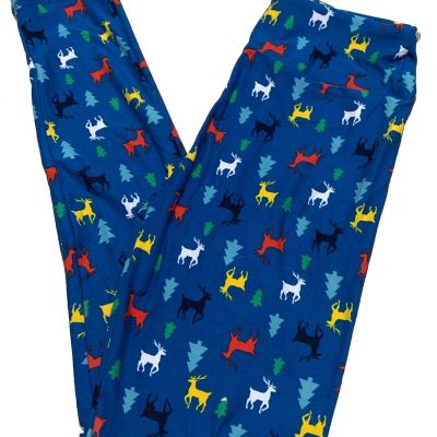 LuLaRoe Girls Leggings TW TWEEN DREAM Christmas Holiday Reindeer Size 00-0 NWT