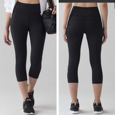 Lululemon fast free crop II Nulux 19” - Size 4 - Black