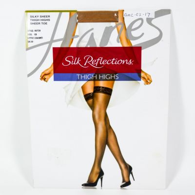 Hanes Silk Reflections Silk Sheer Thigh Highs LITTLE COLOR Stocking 720 Size CD