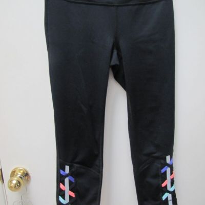 Fila Sport Leggings Ladies Low Rise Crop Capri Black Coral Aqua Purple Sheer XS