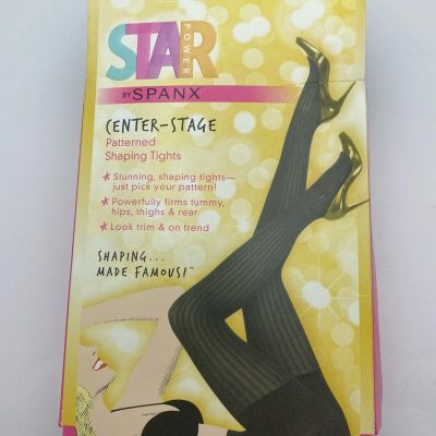 SPANX Women's SIZE E Star Power Center-Stage Ribbed Shaping Tights in Black