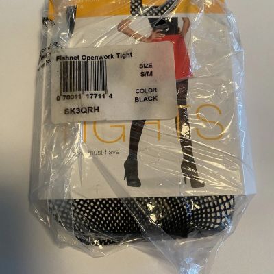 NEW No nonsense S/M Openwork Fishnet Tights Black Small/Medium NWOT NIP NOS