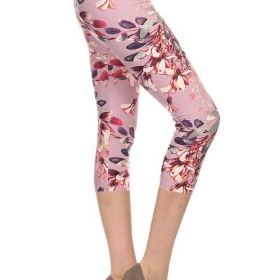 FASHNZFAB Women's Multi-color Print, Cropped Capri Leggings In A Fitted Style