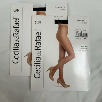 Gemini  Sheer Matte Pantyhose 15 Denier Tights by Cecilia de Rafael