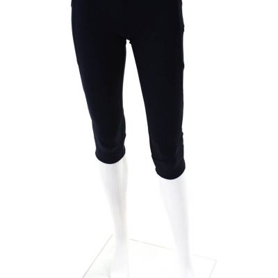 Lululemon Womens Mesh Trim Cropped High Waist Leggings Pants Navy Blue Size 6