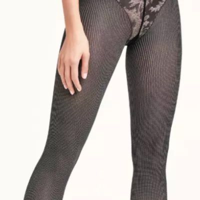 Wonderful Wolford KIRSTEN Tights BLACK WHITE Extra Large XL