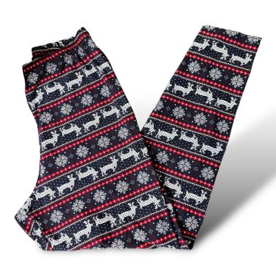 Leggings - Bobbie Brooks - Christmas / Reindeer Snowflakes - Womens Plus Size 2X