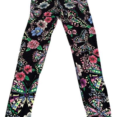 NEW No Boundaries FLORAL BUTTERFLY Ankle Length High Rise Leggings Jr Womens MED