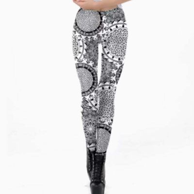 European And American Thin Leggings Women Wear Digital Printed Trousers