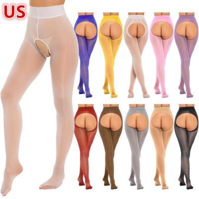 Women's Pantyhose See Through Tights Adult Hosiery Trousers Clubwear Crotchless