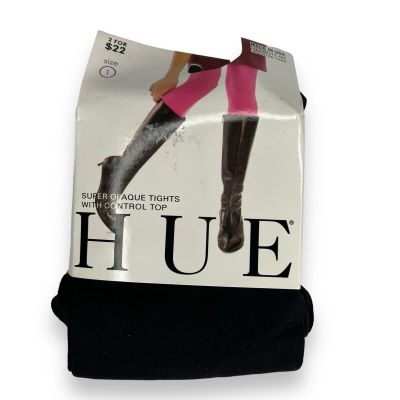 Hue Womens 1 Pair Of Super Opaque Tights With Control Top Size 1 Black New