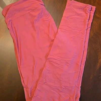 Lularoe Leggings OS, Solid Salmon Pink, NEW