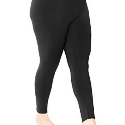 Oh So Soft Women's Plus Size Knee Length and Leggings | X 2X Full Length Black