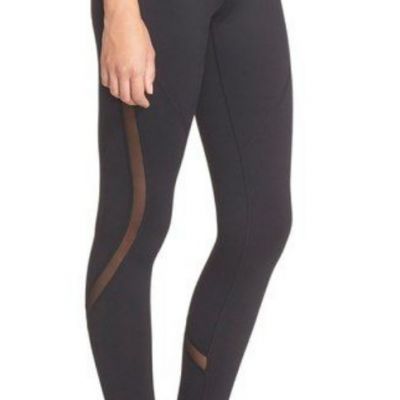 Zella L69318 Women's Black Sheer To Here High Waist Leggings Size XS