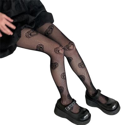 Club Stockings Perspective Slimming Leg Women Heart Pattern Bottomed Pantyhose