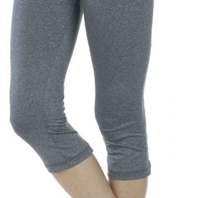 Emmalise Junior Women's Yoga Gym Workout Pant Bottom - Capri Charcoal, S.