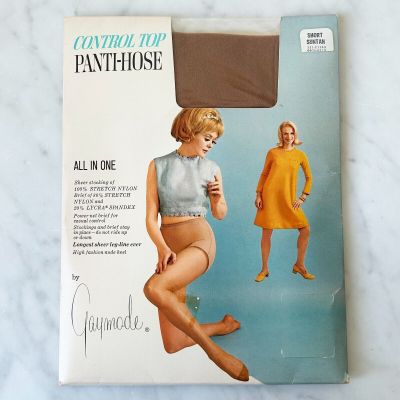 Vintage Penneys Gaymode Control Top Pantyhose - Color Suntan Size Short