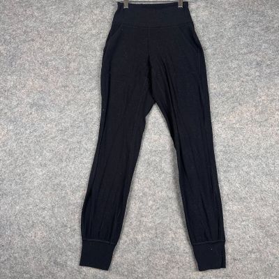 Lululemon Black High Waisted Womens Leggings Joggers w/Pockets Size 2 Athleisure