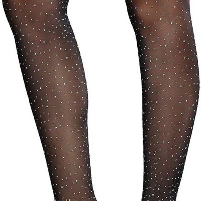 Women'S Sexy Sparkle Rhinestone Pantyhose with Golden Silk Tights Sheer Opaque