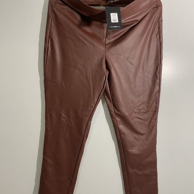 Fashion Nova Liliana Faux Leather Leggings Brown 1x Petite