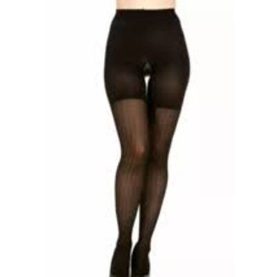 NWT SPANX LOVE YOUR ASSETS SHAPING TIGHTS Size 4 BLACK TEXTURED WISHBONE