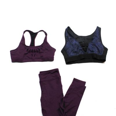 Koral ALALA Womens Patchwork Sports Bras Leggings Set Purple Size S L Lot 2