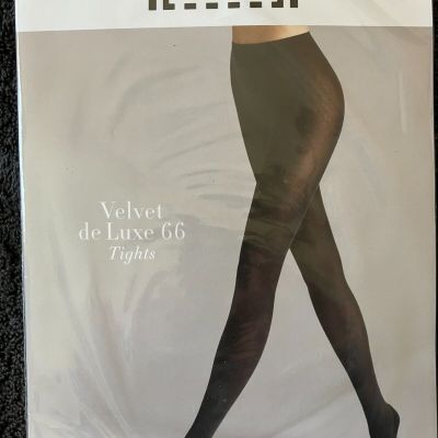 Wonderful Wolford VELVET DE LUXE 66 Tights ANTHRACITE GRAY  Small S