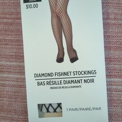 diamond fishnet stockings black Woman's One Size Up To 165 Pounds