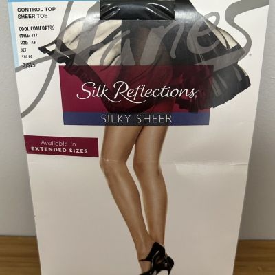 Hanes Silk Reflections Control Top Sheer Toe Style 717 Pantyhose