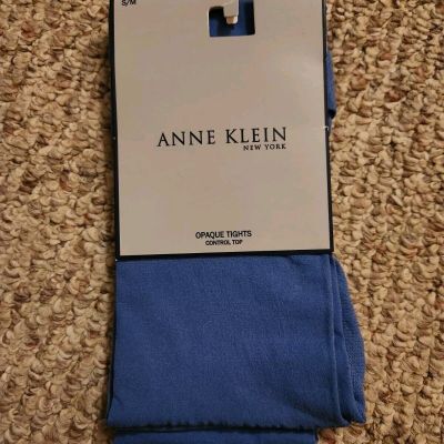 NWT Anne Klein New York Blue Control Top Opaque Tights Size S/M