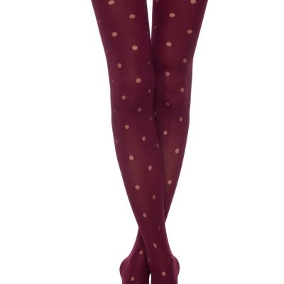 Conte Fantasy Opaque Women's Tights with Sheer Polka Dots - Enjoy 50 Den (19?-24