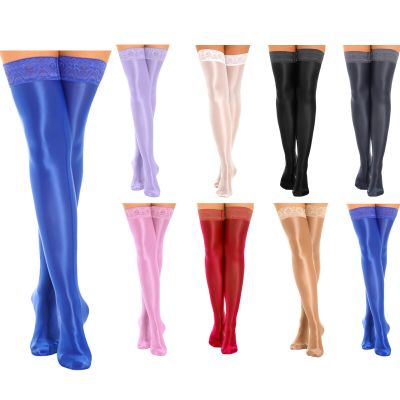 Women Stockings Nightwear Tights Silk Pantyhose See-Through Socks Solid Color